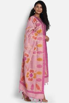 Purple Munga Silk Banarasi  printed 4 dupatta