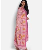 Purple Munga Silk Banarasi  printed 4 dupatta