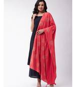 Navy blue strappy kurta palazzo set with Red gold dupatta