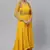 Yellow Embroidered Faux Georgette Semi Stitched Salwar With Dupatta