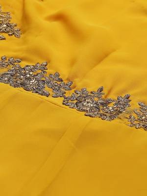 Yellow Faux Georgette Gold Embroidered Anarkali Salwar Suit 5