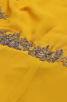 Yellow Faux Georgette Gold Embroidered Anarkali Salwar Suit