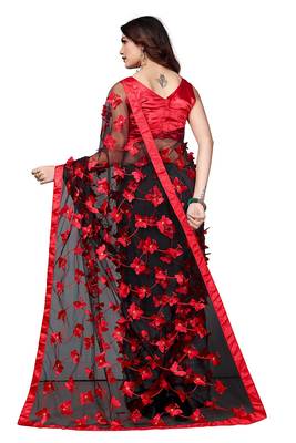 Women's Net Embroidered Saree Titli 2