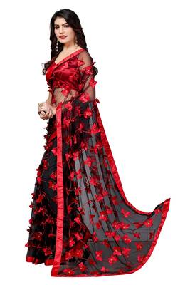 Women's Net Embroidered Saree Titli 3