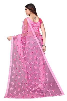 Women's Net Embroidered Saree Titli 2