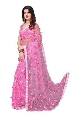 Women's Net Embroidered Saree Titli 3