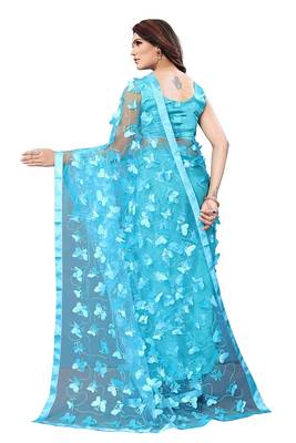 Women's Net Embroidered Saree Titli Firoji 2
