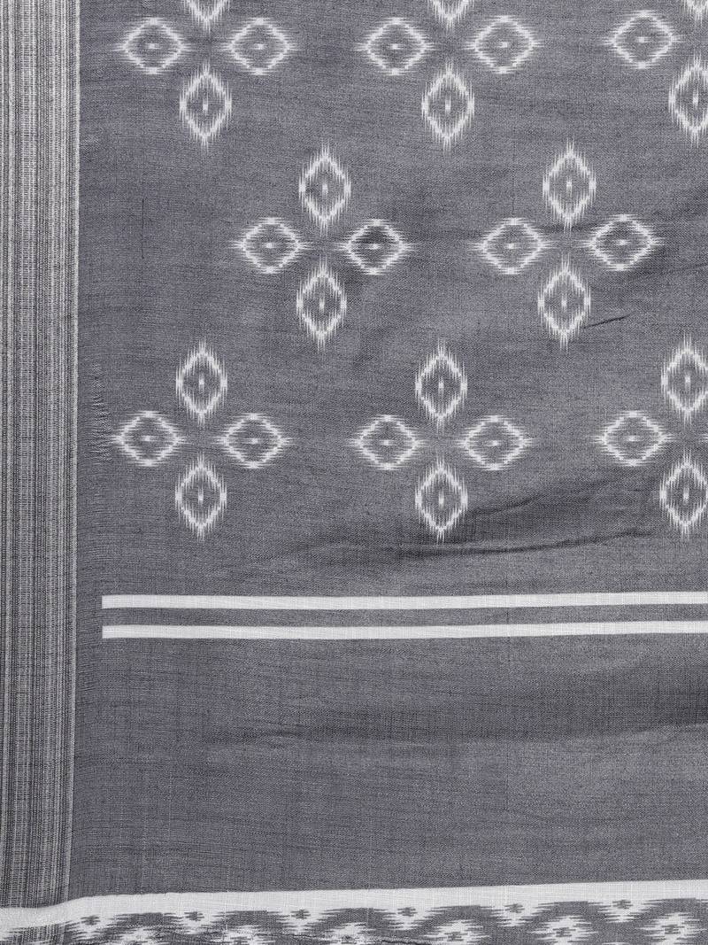 CLASSICATE from the house of The Chennai Silks Off White Linen Blend Printed Saree With Running Blouse