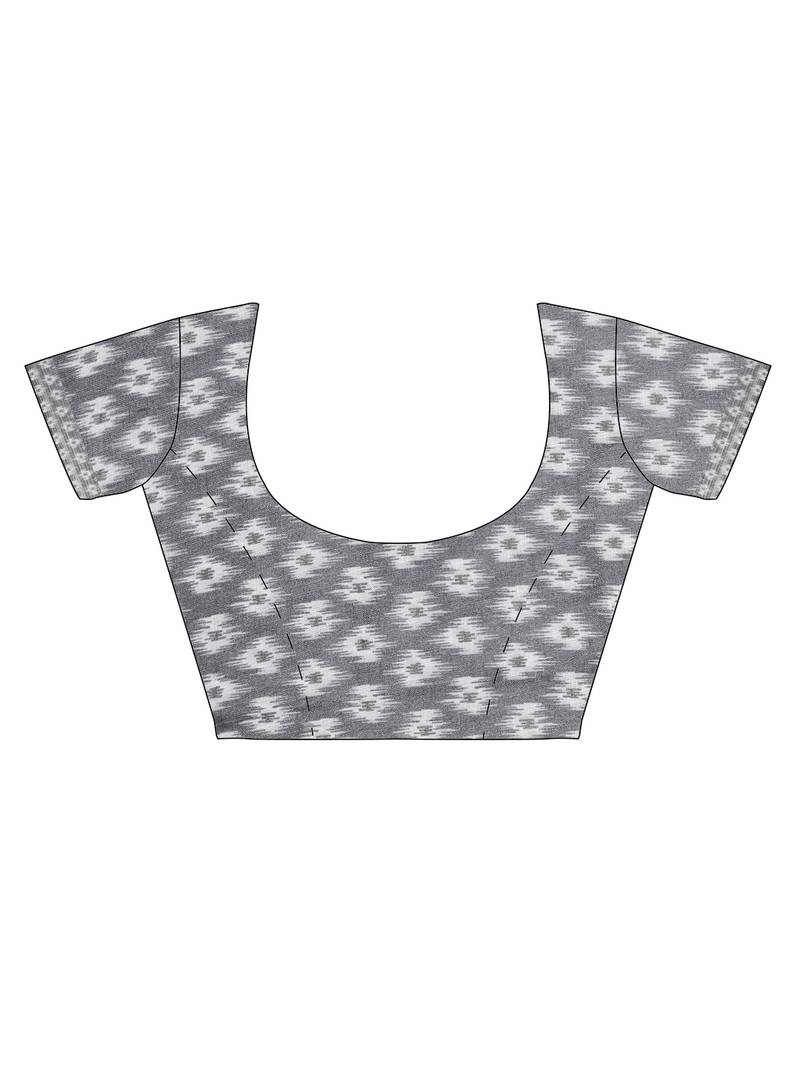 CLASSICATE from the house of The Chennai Silks Off White Linen Blend Printed Saree With Running Blouse