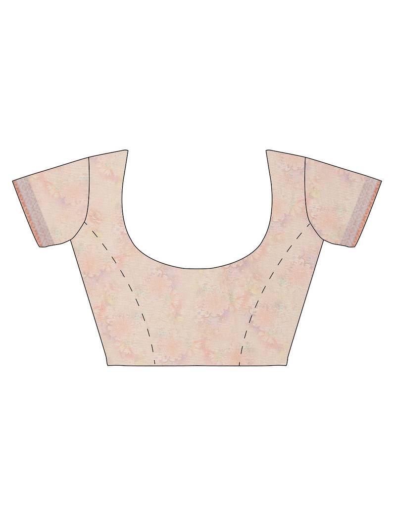 CLASSICATE from the house of The Chennai Silks Multicolor Linen Blend Printed Saree With Running Blouse