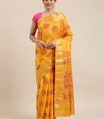 CLASSICATE from the house of The Chennai Silks Yellow Taffeta Saree With Running Blouse