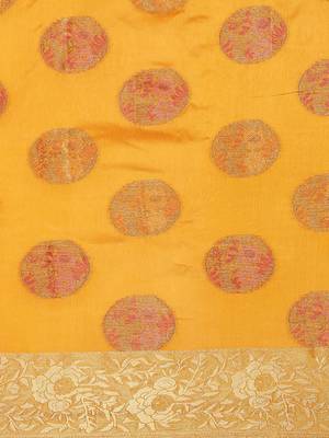 CLASSICATE from the house of The Chennai Silks Yellow Taffeta Saree With Running Blouse 4