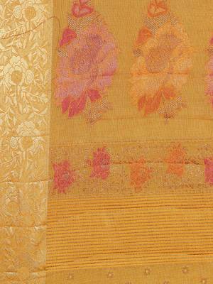 CLASSICATE from the house of The Chennai Silks Yellow Taffeta Saree With Running Blouse 5