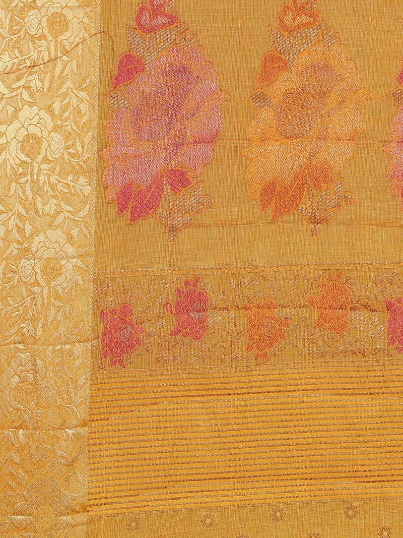 CLASSICATE from the house of The Chennai Silks Yellow Taffeta Saree With Running Blouse