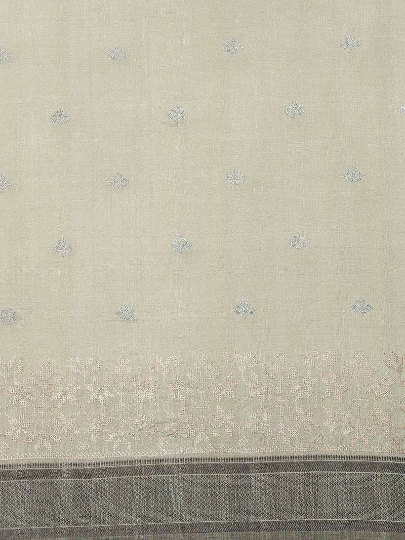 CLASSICATE from the house of The Chennai Silks Green Embroidered Jute Cotton Saree With Running Blouse