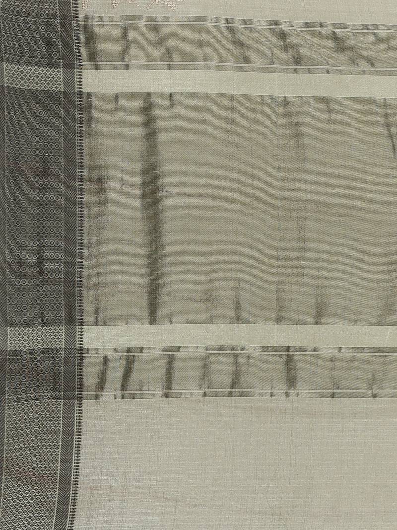 CLASSICATE from the house of The Chennai Silks Green Embroidered Jute Cotton Saree With Running Blouse