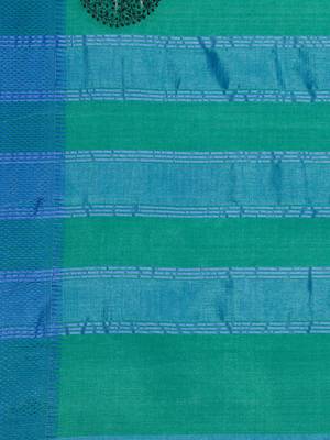 CLASSICATE from the house of The Chennai Silks Green Embroidered Jute Cotton Saree With Running Blouse 5