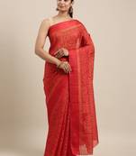 CLASSICATE from the house of The Chennai Silks Red Brasso Weaving Saree With Running Blouse