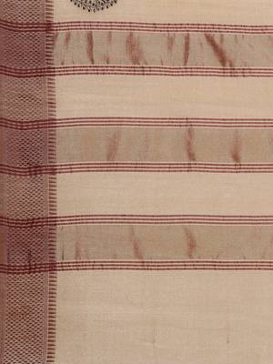 CLASSICATE from the house of The Chennai Silks Brown Embroidered Jute Cotton Saree With Running Blouse 5