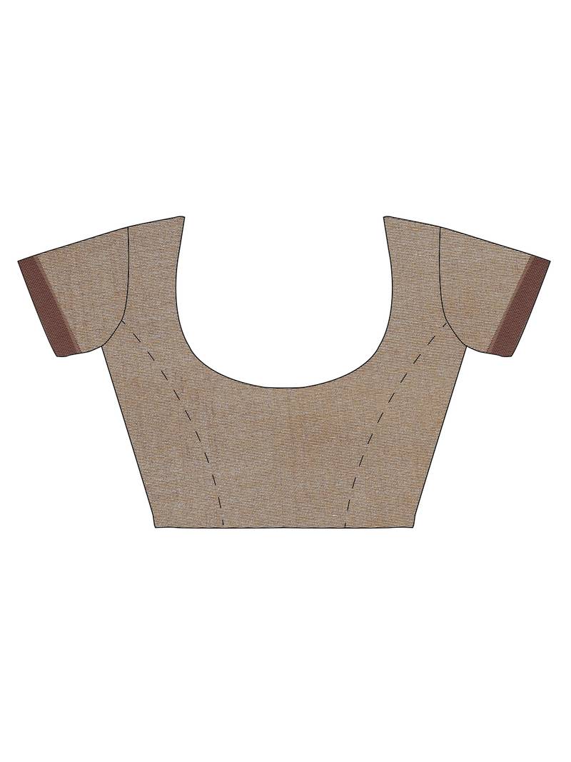 CLASSICATE from the house of The Chennai Silks Brown Embroidered Jute Cotton Saree With Running Blouse