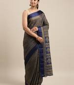 CLASSICATE from the house of The Chennai Silks Navy Blue Brasso Weaving Saree With Running Blouse