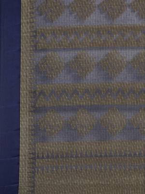 CLASSICATE from the house of The Chennai Silks Navy Blue Brasso Weaving Saree With Running Blouse 5
