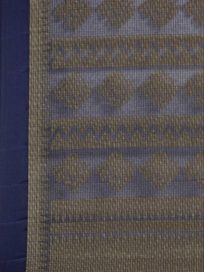 CLASSICATE from the house of The Chennai Silks Navy Blue Brasso Weaving Saree With Running Blouse