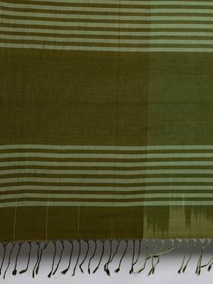 CLASSICATE from the house of The Chennai Silks Green Pure Cotton Venkatagiri Saree Without Blouse 5