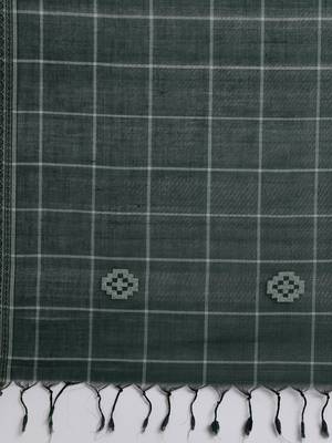 CLASSICATE from the house of The Chennai Silks Green Pure Cotton Venkatagiri Saree Without Blouse 5