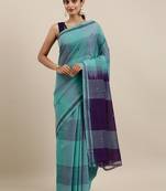 Classicate From The House Of The Chennai Silks Green Pure Cotton Venkatagiri Saree Without Blouse