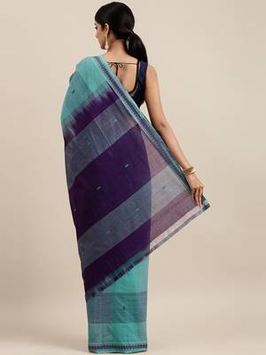 Classicate From The House Of The Chennai Silks Green Pure Cotton Venkatagiri Saree Without Blouse 3