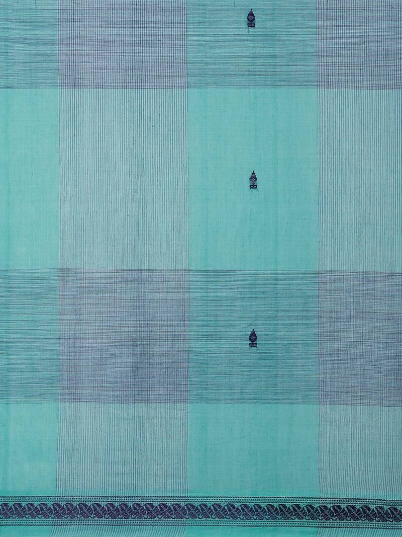 Classicate From The House Of The Chennai Silks Green Pure Cotton Venkatagiri Saree Without Blouse