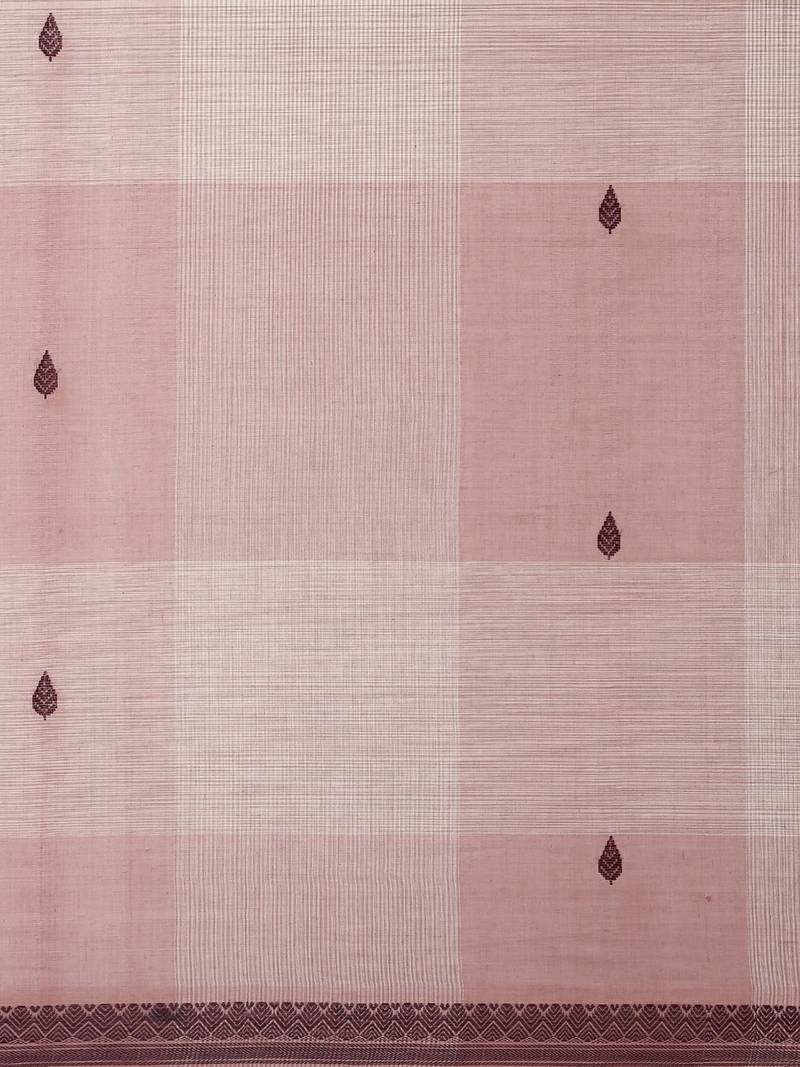 CLASSICATE from the house of The Chennai Silks Brown Pure Cotton Venkatagiri Saree Without Blouse