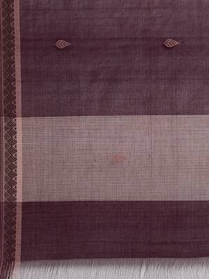 CLASSICATE from the house of The Chennai Silks Brown Pure Cotton Venkatagiri Saree Without Blouse 5