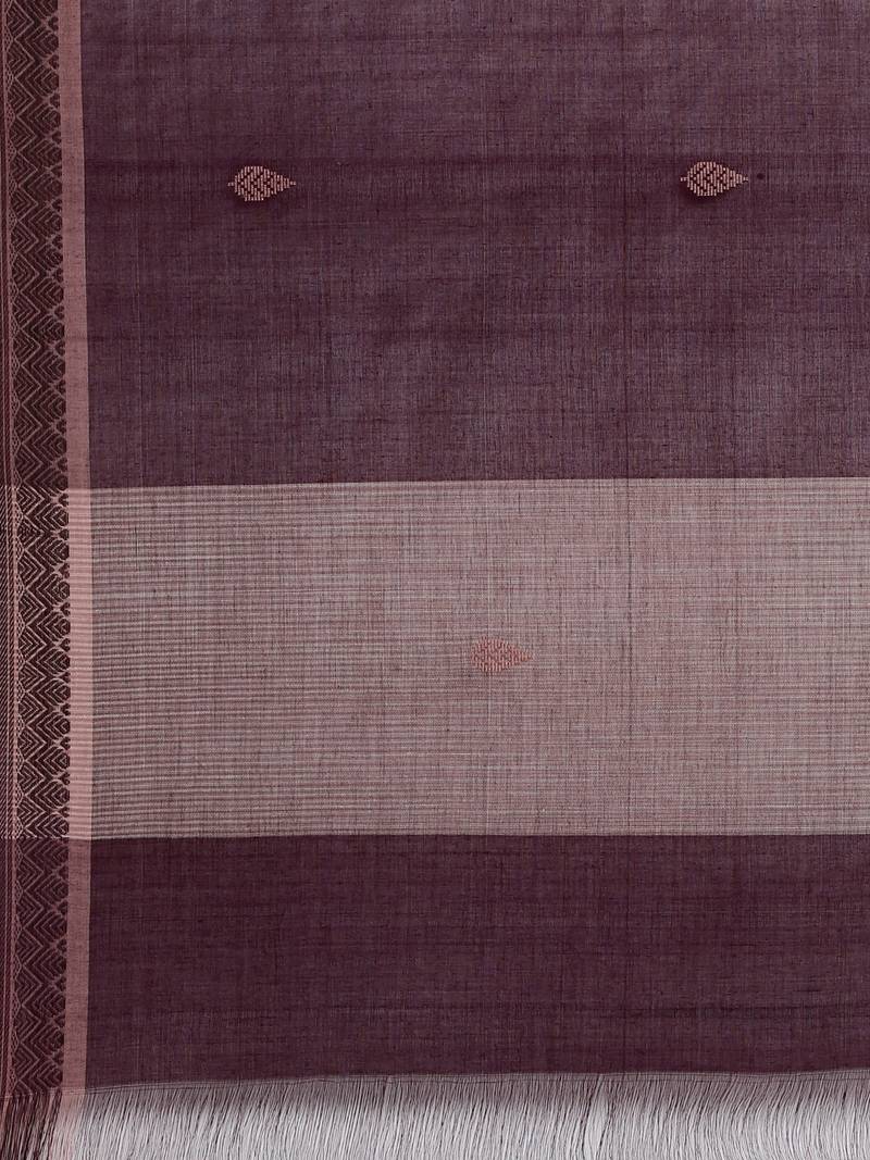 CLASSICATE from the house of The Chennai Silks Brown Pure Cotton Venkatagiri Saree Without Blouse