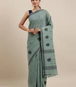 CLASSICATE from the house of The Chennai Silks Green Pure Cotton Venkatagiri Saree Without Blouse