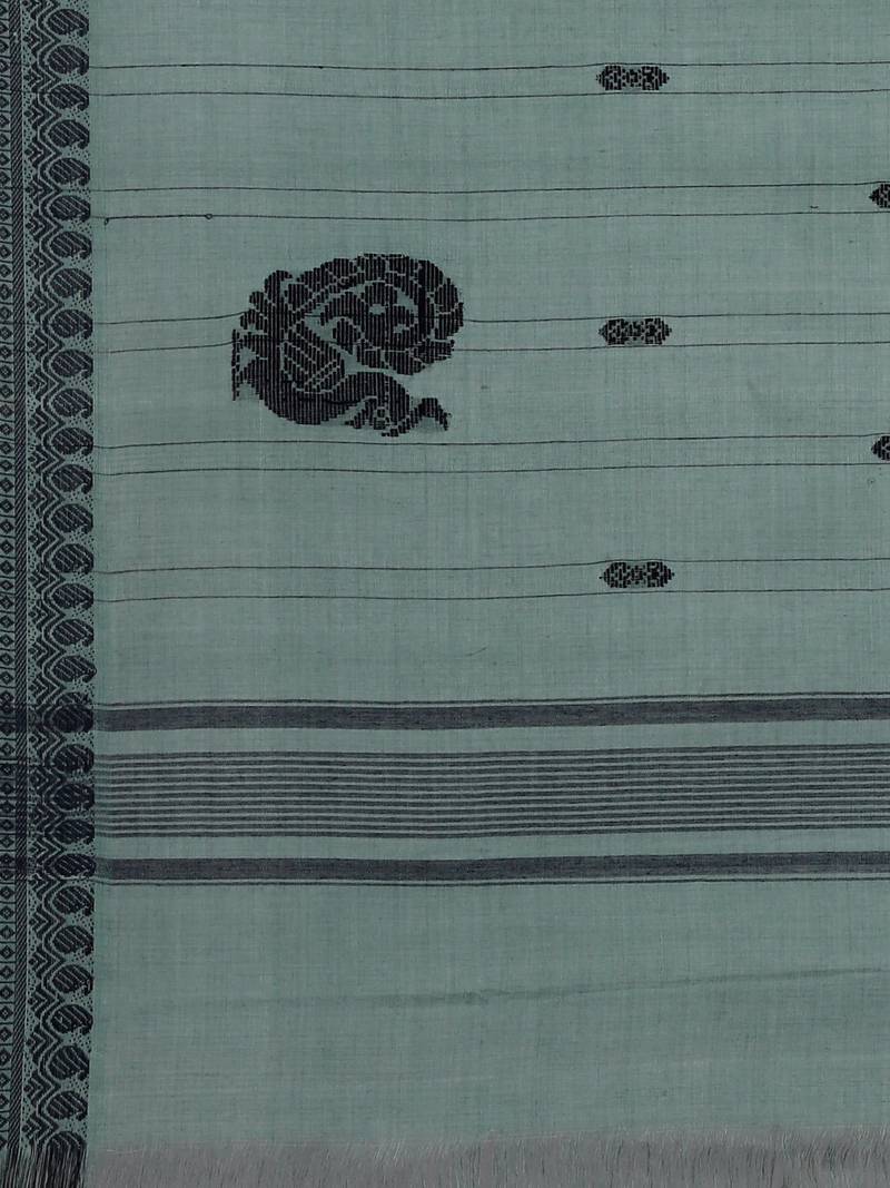 CLASSICATE from the house of The Chennai Silks Green Pure Cotton Venkatagiri Saree Without Blouse