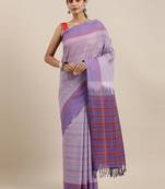 CLASSICATE from the house of The Chennai Silks Purple Pure Cotton Venkatagiri Saree Without Blouse