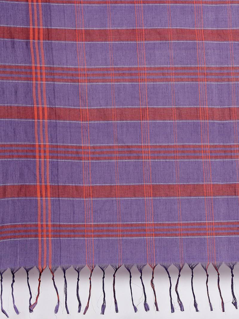 CLASSICATE from the house of The Chennai Silks Purple Pure Cotton Venkatagiri Saree Without Blouse
