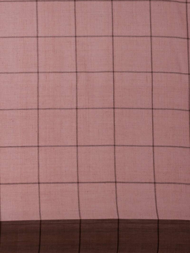 CLASSICATE from the house of The Chennai Silks Brown Pure Cotton Venkatagiri Saree Without Blouse