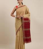 CLASSICATE from the house of The Chennai Silks Olive Pure Cotton Venkatagiri Saree Without Blouse