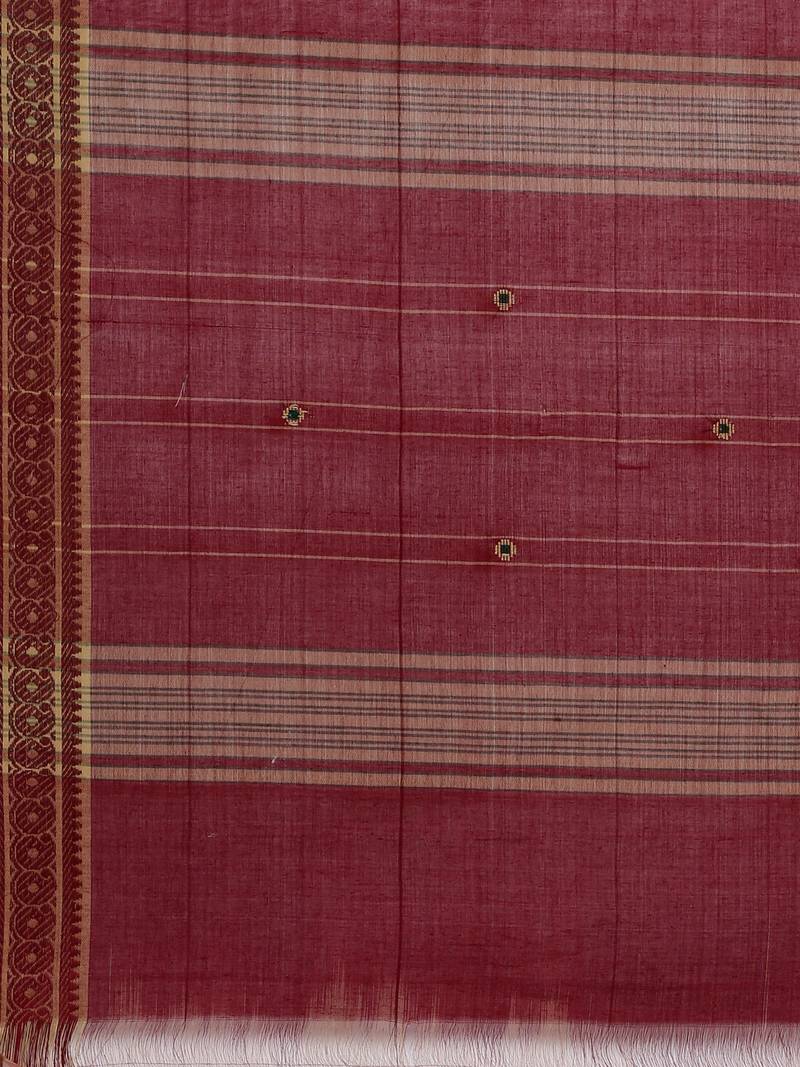 CLASSICATE from the house of The Chennai Silks Olive Pure Cotton Venkatagiri Saree Without Blouse