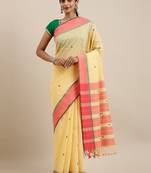 CLASSICATE from the house of The Chennai Silks Yellow Pure Cotton Venkatagiri Saree Without Blouse