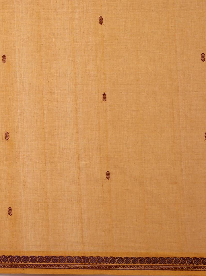 Classicate From The House Of The Chennai Silks Mustard Pure Cotton Venkatagiri Saree Without Blouse