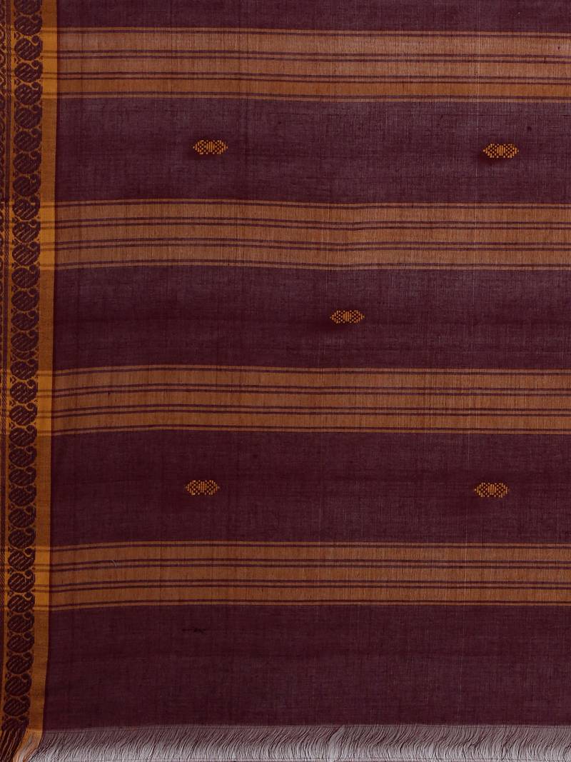 Classicate From The House Of The Chennai Silks Mustard Pure Cotton Venkatagiri Saree Without Blouse