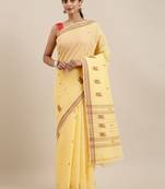 CLASSICATE from the house of The Chennai Silks Yellow Pure Cotton Venkatagiri Saree Without Blouse