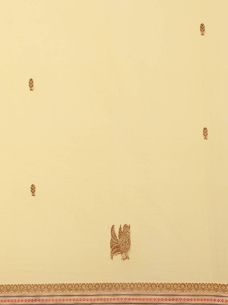 CLASSICATE from the house of The Chennai Silks Yellow Pure Cotton Venkatagiri Saree Without Blouse