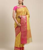CLASSICATE from the house of The Chennai Silks Yellow Organza Weaving Saree With Running Blouse