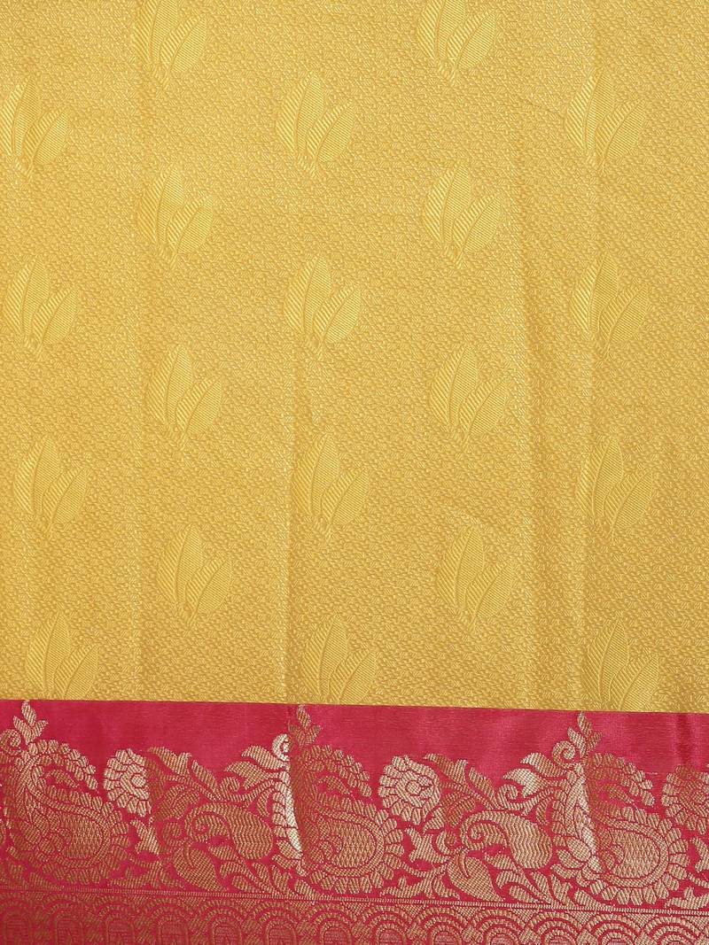 CLASSICATE from the house of The Chennai Silks Yellow Organza Weaving Saree With Running Blouse
