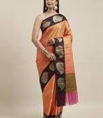 CLASSICATE from the house of The Chennai Silks Orange Organza Weaving Saree With Running Blouse